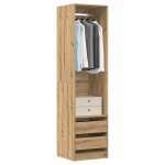 Vidaxl garde - robe ch�ne artisanal 50x50x200 cm bois ding�nierie armoire de rangement organisateur de ...