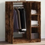 Vidaxl garde - robe ch�ne fum� 77x48x102 cm bois ding�nierie armoire de rangement organisateur de garde ...