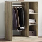 Vidaxl garde - robe ch�ne sonoma 77x48x102 cm bois ding�nierie armoire de rangement organisateur de garde ...