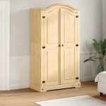 Vidaxl garde - robe corona 102x52x186 cm bois de pin massif armoire de rangement organisateur de garde ...