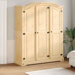 Vidaxl garde - robe corona 1515x52x186 cm bois de pin massif armoire de rangement organisateur de garde ...