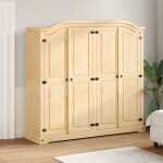 Vidaxl garde - robe corona 194x52x186 cm bois de pin massif armoire de rangement organisateur de garde ...