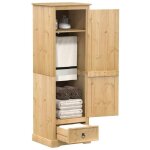 Vidaxl garde - robe corona 55x50x170 cm bois de pin massif armoire de rangement organisateur de garde ...
