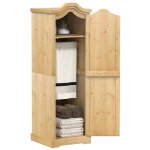 Vidaxl garde - robe corona 55x52x170 cm bois de pin massif, armoire de rangement, organisateur de garde ... Vidaxl garde - robe corona 55x52x170 cm bois de pin massif, armoire de rangement, organisateur de garde ...