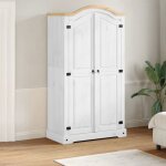 Vidaxl garde - robe corona blanc 102x52x186 cm bois de pin massif armoire de rangement organisateur de ...