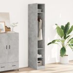 Vidaxl garde - robe gris bton 30x50x200 cm bois dingnierie armoire de rangement organisateur de garde ...