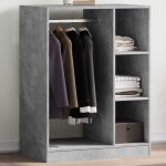 Vidaxl garde - robe gris bton 77x48x102 cm bois dingnierie armoire de rangement organisateur de garde ...