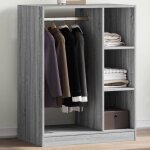 Vidaxl garde - robe sonoma gris 77x48x102 cm bois ding�nierie armoire de rangement organisateur de garde ...
