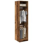 Vidaxl garde - robe vieux bois 50x50x200 cm bois ding�nierie armoire de rangement organisateur de garde ...