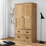 Vidaxl garde - robe vigo 90x55x170 cm bois massif de pin armoire de rangement organisateur de garde - ...