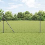 Vidaxl grillage en fil soud� avec 13 poteaux gris 12x25 m en acier 3351849