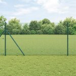 Vidaxl grillage en fil soud� avec 7 poteaux verts 1. 2x10 m en acier 3351694