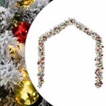 Vidaxl guirlande de no�l avec boules et lumi�res led vert 10 m pvc d�coration de no�l d�cor de no�l suspendu ...