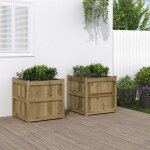 Vidaxl jardini�res 2 pcs bois de pin impr�gn� 837433