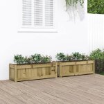 Vidaxl jardinires 2 pcs lits surlev bacs  fleurs pots de plantes botes  fleurs jardin patio terrasse ...