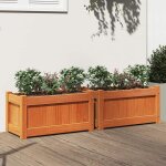 Vidaxl jardini�res 2 pcs lits sur�lev� bacs � fleurs pots de plantes bo�tes � fleurs jardin terrasse ...