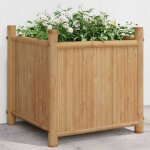 Vidaxl jardini�re 40x40x40 cm bambou lit sur�lev� pot de fleurs pot de fleurs bac � fleurs pot de jardin ...