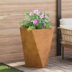 Vidaxl jardini�re bac � plantes carr� 50 x 50 x 75 cm acier rouill�