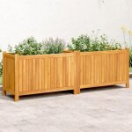 Vidaxl jardini�re avec doublure lit sur�lev� bac � fleurs pot de plantes bo�te � fleurs jardin patio ...