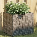 Vidaxl jardini�re gris 36x30x32 cm r�sine tress�e jardini�re dext�rieur bac � fleurs bac � tomates jardini�re ...