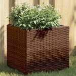 Vidaxl jardini�re marron 36x30x32 cm r�sine tress�e jardini�re dext�rieur bac � fleurs bac � tomates ...