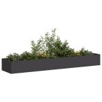 Vidaxl jardini�re noir 360x80x40 cm acier pot de fleurs support de plantes lit sur�lev� support de jardini�re ...