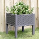 Vidaxl jardini�re avec pieds bac � fleurs pot � plantes bo�te � fleurs jardin terrasse patio ext�rieur ...