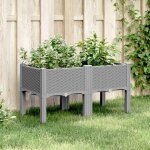 Vidaxl jardini�re avec pieds lit sur�lev� bac � fleurs pot de plantes jardin patio terrasse arri�re - ...