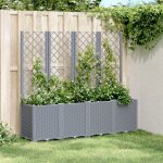 Vidaxl jardini�re avec treillis bac � fleurs pot � plantes bo�te � fleurs jardin terrasse patio ext�rieur ...