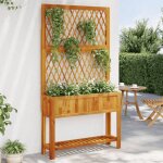 Vidaxl jardinire avec treillis et tagre bois massif dacacia jardinire de jardin jardinire de patio ...
