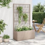 Vidaxl jardini�re avec treillis lit sur�lev� bac � fleurs pot de plantes bo�te � fleurs jardin patio ...