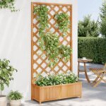 Vidaxl bac � fleurs avec treillis 90x35x180 cm sapin massif marron jardini�re sur�lev�e pour int�rieur ...
