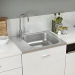 Vidaxl jeu d'vier de cuisine et gouttoir argent 500x600x155 mm inox 147230