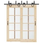 Vidaxl kit de quincaillerie de porte coulissante 200 cm acier noir quincaillerie de porte coulissante ...