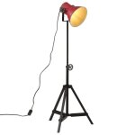 Vidaxl lampadaire 25 w rouge d�lav� 35x35x65 / 95 cm e27 lampe lampe sur pied lampe industrielle lumi�re ...