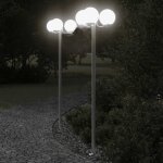 Vidaxl lampadaires dextrieur 2 pcs argent 215 cm acier inoxydable clairage au sol dextrieur clairage ...