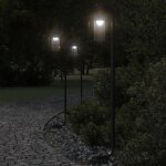Vidaxl lampadaires dextrieur 3 pcs noir 100 cm acier inoxydable clairage au sol dextrieur clairage ...
