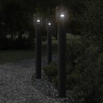Vidaxl lampadaires dextrieur 3 pcs noir 110 cm acier inoxydable clairage au sol dextrieur clairage ...