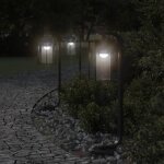 Vidaxl lampadaires d'extrieur 3 pcs noir 60 cm acier inoxydable, clairage au sol d'extrieur, clairage ...