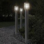 Vidaxl lampadaire d'extrieur argent 110 cm acier inoxydable, clairage au sol d'extrieur, clairage ...