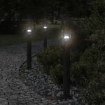 Vidaxl lampadaire d'extrieur noir 60 cm acier inoxydable, clairage au sol d'extrieur, clairage au ...