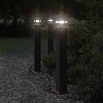 Vidaxl lampadaire dextrieur noir 80 cm aluminium clairage au sol dextrieur clairage au sol de jardin ...
