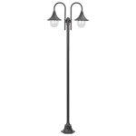 Lampadaire de jardin - vidaxl - 220 cm - aluminium - 2 lanternes - bronze