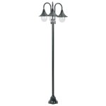 Vidaxl lampadaire de jardin e27 220cm aluminium 3 lanternes vert fonc