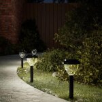 Vidaxl lampes solaires dall�es et piquets de sol 4pcs blanc chaud rvb �clairage solaire dall�e lampe ...