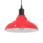 Vidaxl lampe suspendue r�glable hauteur e27 rouge brillant �31cm m�tal �clairage suspendu �clairage suspendu ...