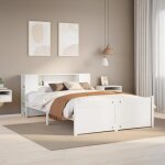 Vidaxl lit bibliothèque sans matelas blanc 160x200 cm bois pin massif lit meuble de chambre à coucher ... Vidaxl lit bibliothèque sans matelas blanc 160x200 cm bois pin massif lit meuble de chambre à coucher ...