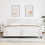 Vidaxl lit box spring avec un matelas blanc de 200 x 200 cm en simili cuir. son design est moderne avec ...