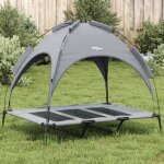 Vidaxl lit pour chien avec auvent anthracite tissu oxford et acier canap pour chien canaps pour chien ...