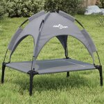 Vidaxl lit pour chien avec auvent anthracite tissu oxford et acier canap pour chien canaps pour chien ...